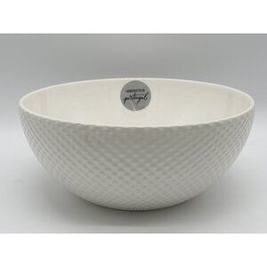 White Textured Ceramic Bowl Handcrafted In Portugal Microwave & Dishwasher Safe